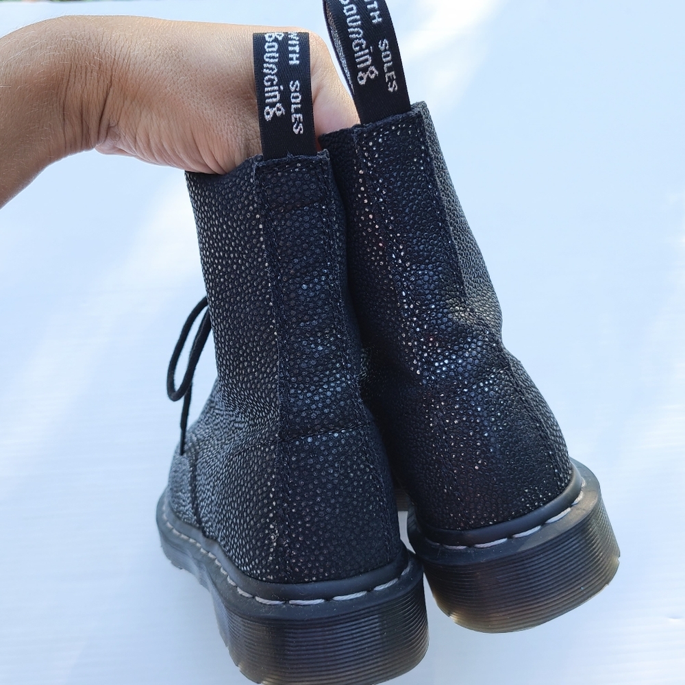 Doc Martens Pascal Black Sparkle Lace-Up Boots - image 7